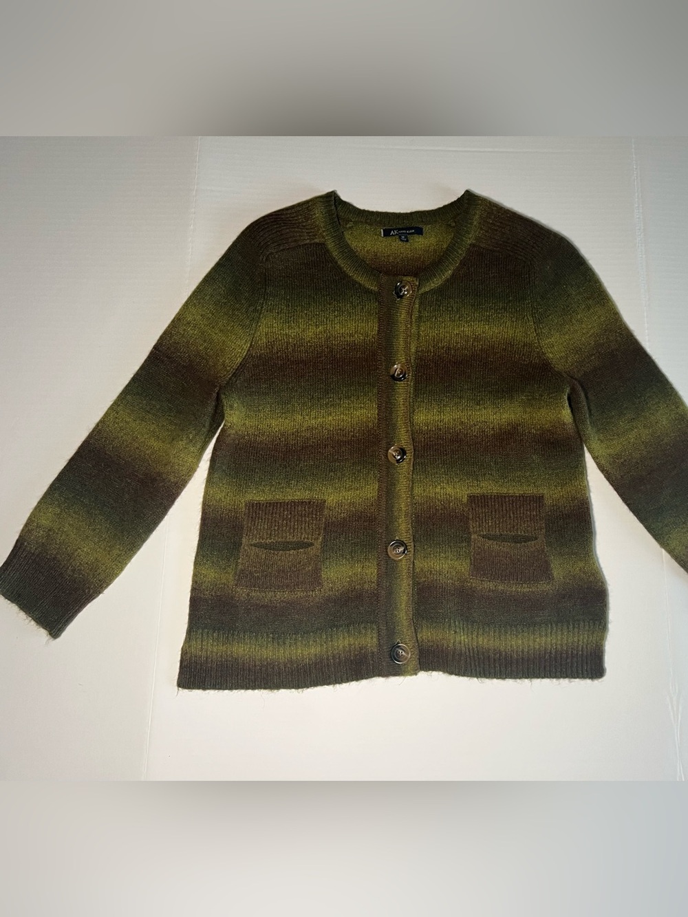 Nine West Multicolor Wool Blend Knit Sweater Earth Tone Cozy Pullover